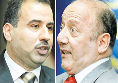 رئيس المفوضية العليا للانتخابات فرج الحيدري وعضو المفوضية كريم التميمي